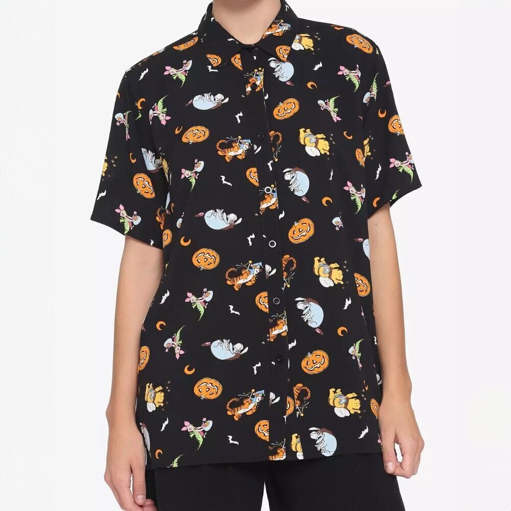Disney Winnie The Pooh Halloween Girls Woven Button-Up Her Universe Size XS